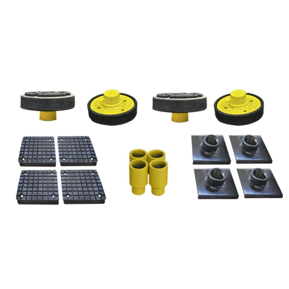AMGO MR06 Portable Mid-Rise Scissor Lift adapter set with rubber pads, blocks and extension adapters