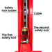 AMGO PRO-12SX Four-Post Lift safety lock system with lock ladder, cable, primary lock and secondary lock