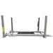 Triumph NSS-8XLT 8,000 lb Four-Post Car Lift side view with extended runways and approach ramps